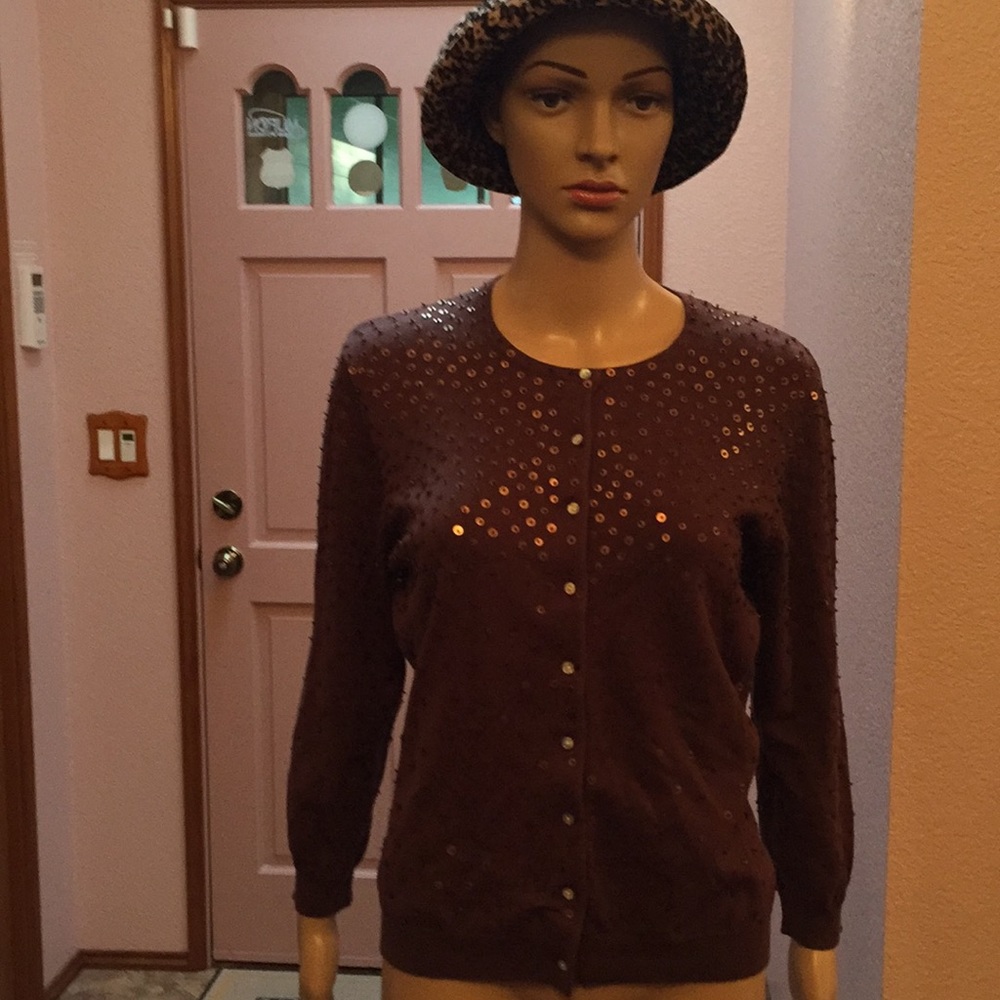 Worthington Chocolate Cardigan size L